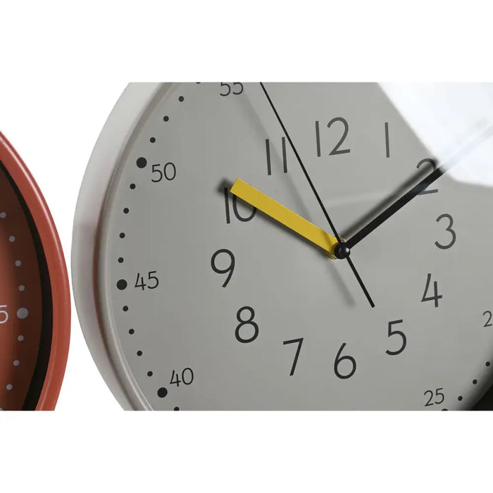 Wall Clock DKD Home Decor White Turquoise Terracotta PVC Urban 30 x 4,3 x 30 cm (3 Units) - Декорация и