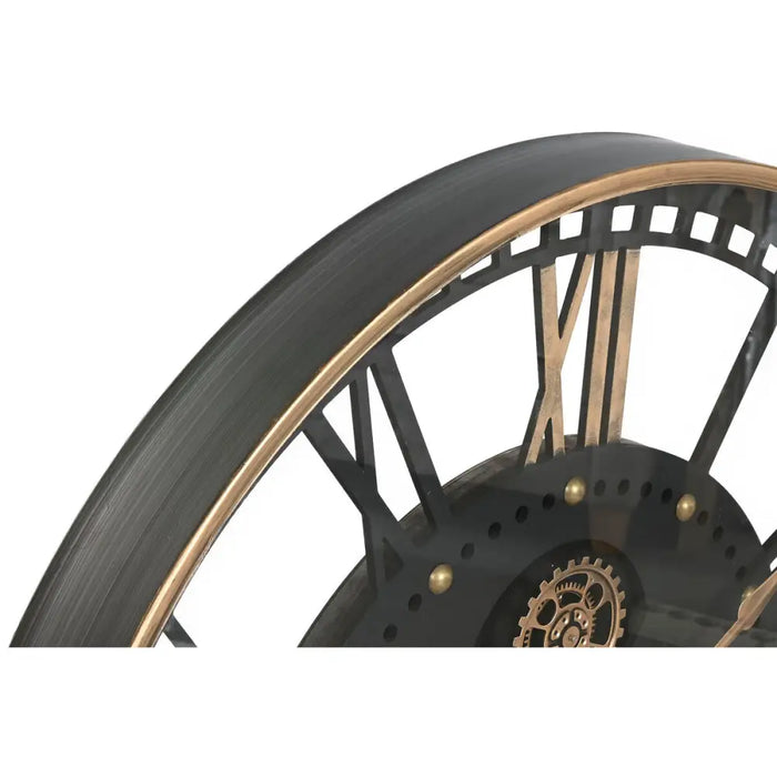 Wall Clock Home ESPRIT Black Golden Metal Crystal 100 x 9 x 100 cm - Декорация и Осветление<<<Дом