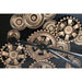 Wall Clock Home ESPRIT Black Golden Metal Crystal 127 X 9 X 127 cm - Декорация и Осветление<<<Дом