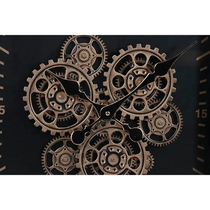 Wall Clock Home ESPRIT Black Golden Metal Crystal 80 x 8 x 80 cm - Декорация и Осветление<<<Дом