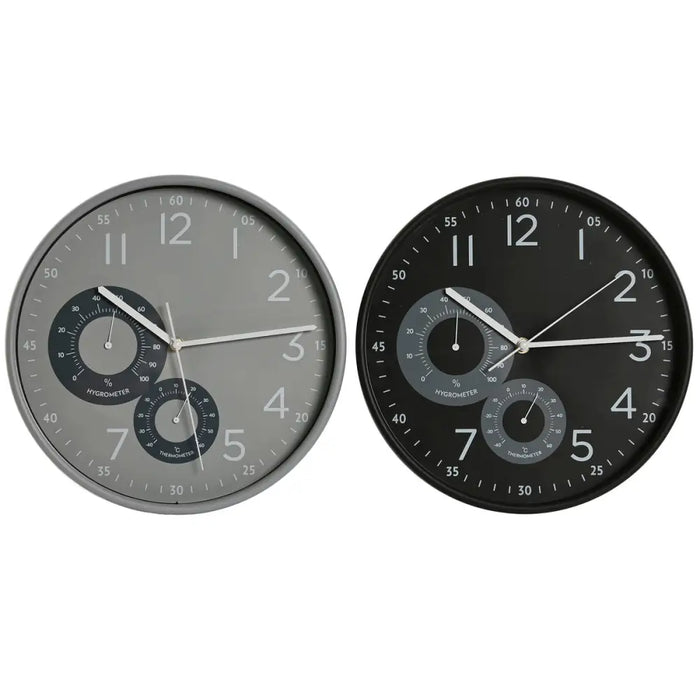 Wall Clock Home ESPRIT Black Grey PVC 30 x 4,7 x 30 cm (2 Units) - Декорация и Осветление<<<Дом