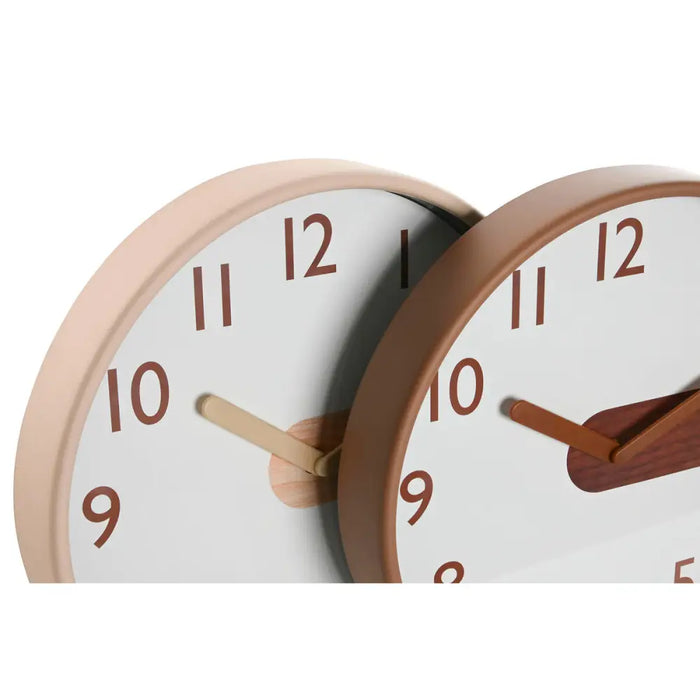 Wall Clock Home ESPRIT Brown Natural PVC Wood 30 x 4,7 x 30 cm (2 Units) - Декорация и Осветление<<<Дом