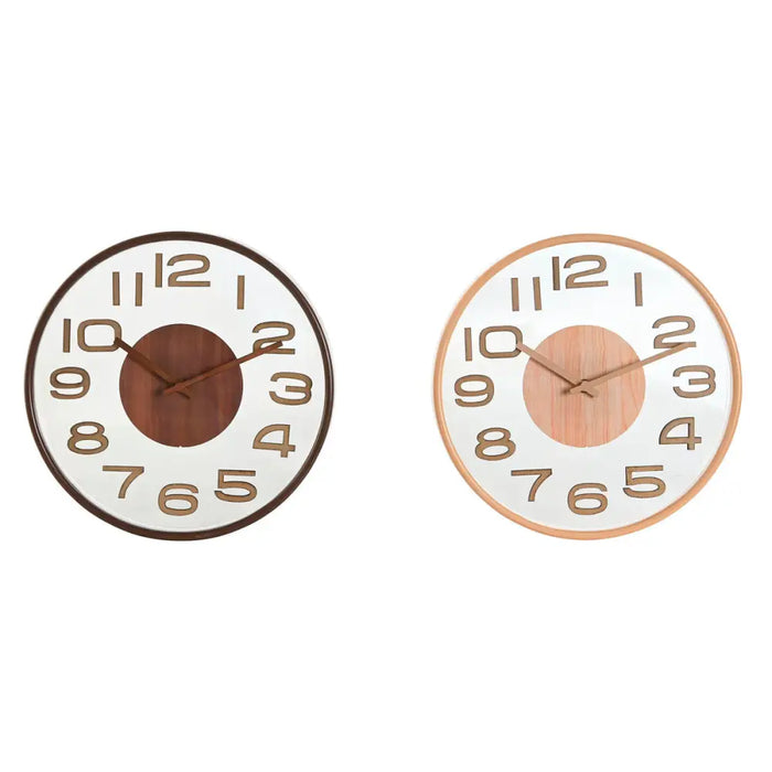 Wall Clock Home ESPRIT Brown Natural PVC Wood 30 x 4,7 x 30 cm (2 Units) - Декорация и Осветление<<<Дом