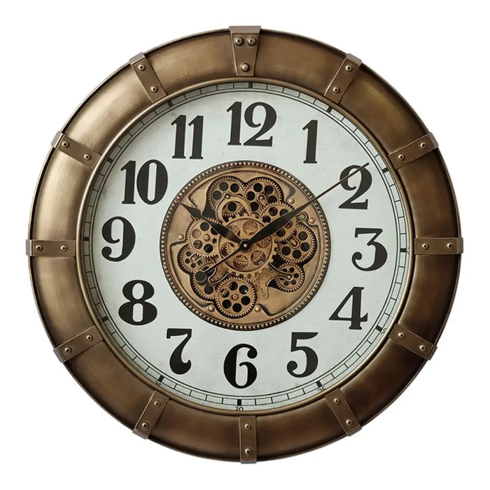 Wall Clock Home ESPRIT Golden Crystal Iron Loft 80 x 9,5 x 80 cm - Декорация и Осветление<<<Дом