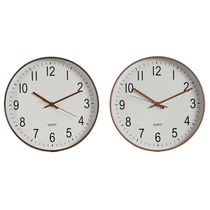 Wall Clock Home ESPRIT White Brown Natural PVC 30 x 4 x 30 cm (2 Units) - Декорация и Осветление<<<Дом
