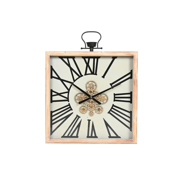 Wall Clock Home ESPRIT White Natural Metal Pine 60 x 8,5 x 73 cm - Декорация и Осветление<<<Дом