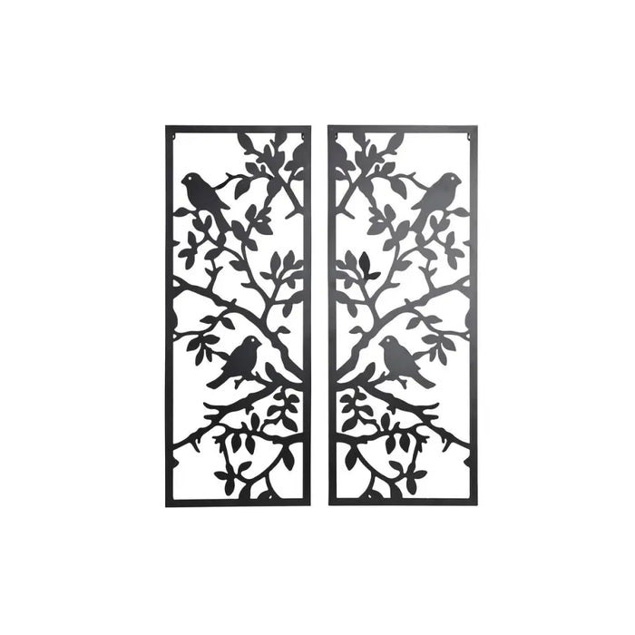Wall Decoration DKD Home Decor (2 Pieces) Metal Birds Shabby Chic (35 x 1,3 x 91 cm) - Декорация и Осветление<<<Дом