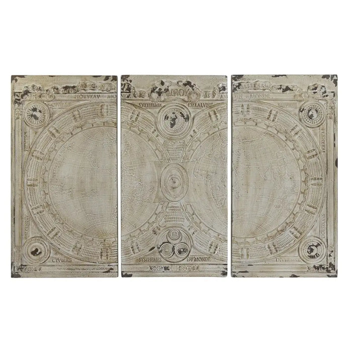 Wall Decoration DKD Home Decor Beige Neoclassical 178 x 4 x 112 cm (3 Pieces) - Декорация и Осветление<<<Дом