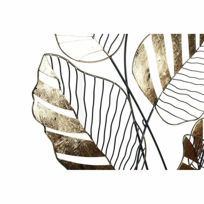 Wall Decoration DKD Home Decor Black Golden Leaf of a plant 77 x 2,5 x 103 cm - Декорация и Осветление<<<Дом