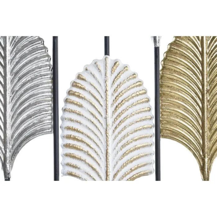 Wall Decoration DKD Home Decor Black Metal Multicolour Modern Leaf of a plant (35 x 2 x 90 cm) - Декорация и