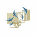 Wall Decoration DKD Home Decor Blue Golden Metal Bird Glamour (84,5 x 8,3 x 72,4 cm) - Декорация и Осветление<<<Дом