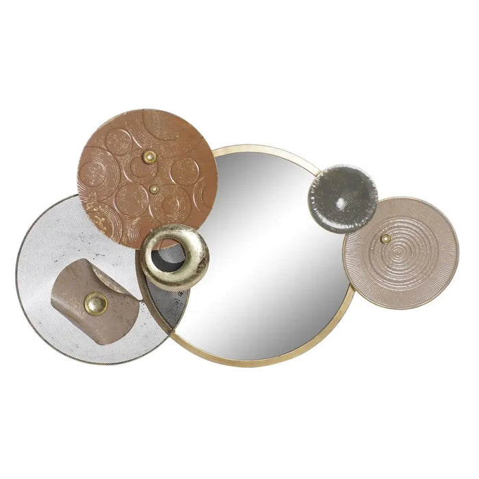Wall Decoration DKD Home Decor Mirror Grey Golden Metal Terracotta Modern Circles (96,5 x 7 x 59 cm) - Декорация и