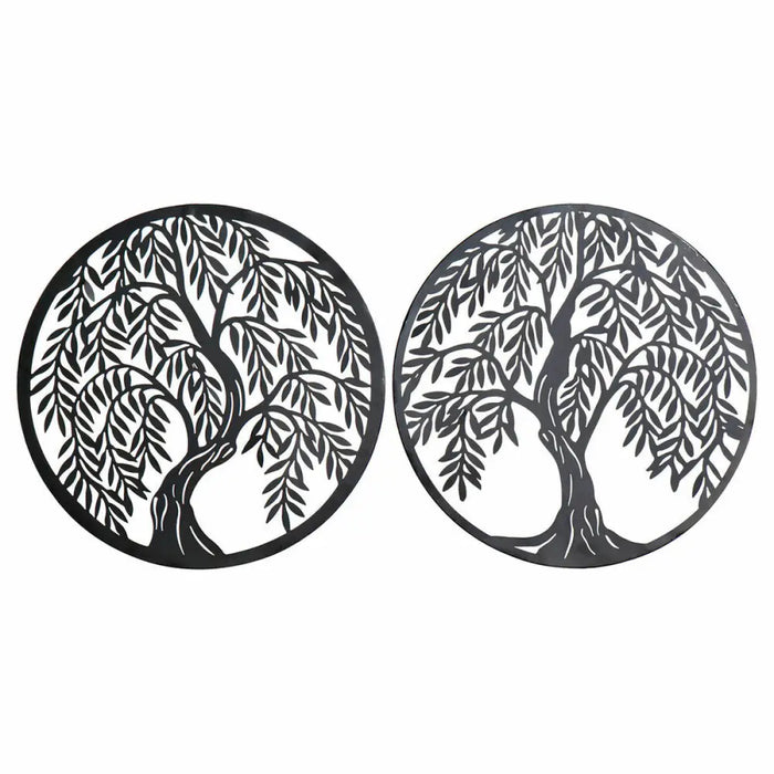 Wall Decoration DKD Home Decor Tree Metal (2 pcs) (40 x 1 x 40 cm) - Декорация и Осветление<<<Дом