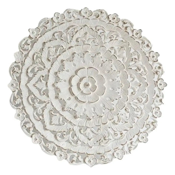 Wall Decoration DKD Home Decor White Mandala MDF Wood (90 x 2 x 90 cm) - Декорация и Осветление<<<Дом