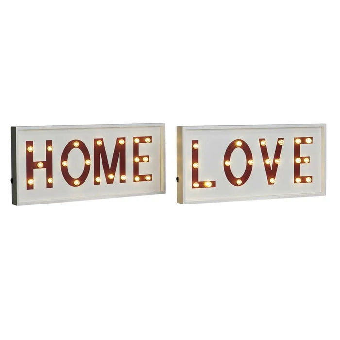 Wall Decoration DKD Home Decor White Red Urban 48 x 4 x 22 cm (2 Units) - Декорация и Осветление<<<Дом