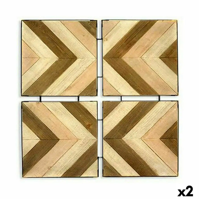Wall Decoration Gift Decor Bafana Brown Beige 3 x 82,5 x 82,5 cm (2 Units) - Декорация и Осветление<<<Дом