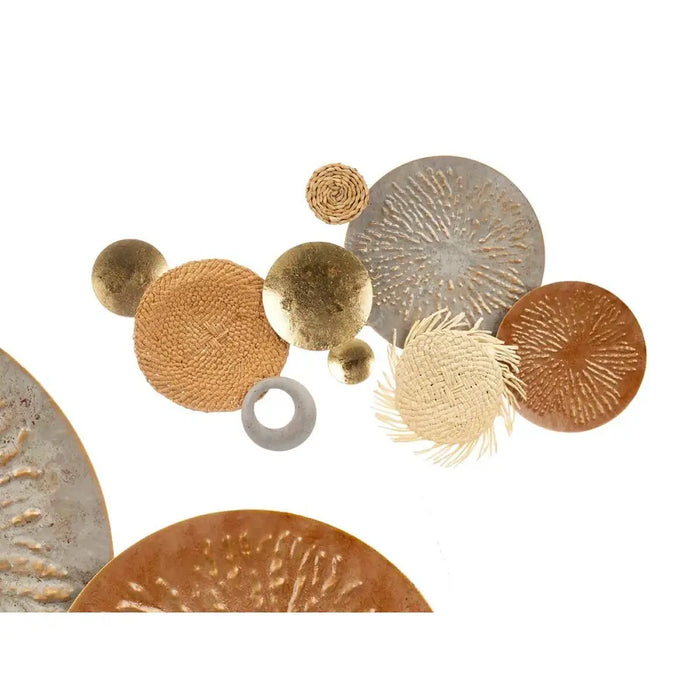 Wall Decoration Gift Decor Brown Grey Metal Paper Natural Fibre 90,2 x 5,7 x 47 cm (2 Units) - Декорация и