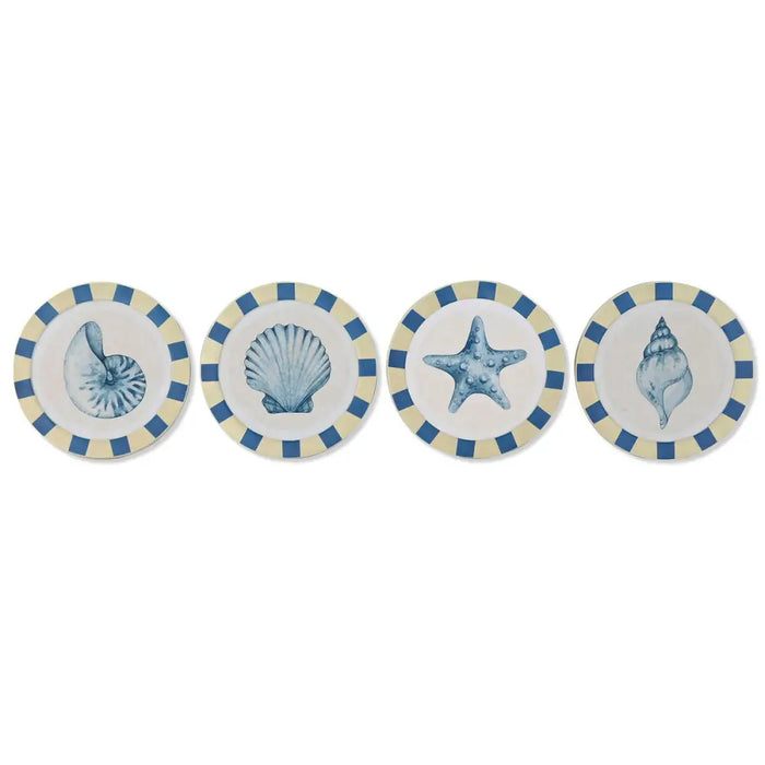 Wall Decoration Home ESPRIT Blue White Mediterranean 30 x 3 x 30 cm (4 Units) - Декорация и Осветление<<<Дом