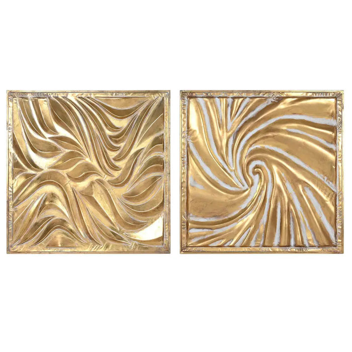 Wall Decoration Home ESPRIT Golden 94,5 x 4,5 x 94,5 cm (2 Units) - Декорация и Осветление<<<Дом
