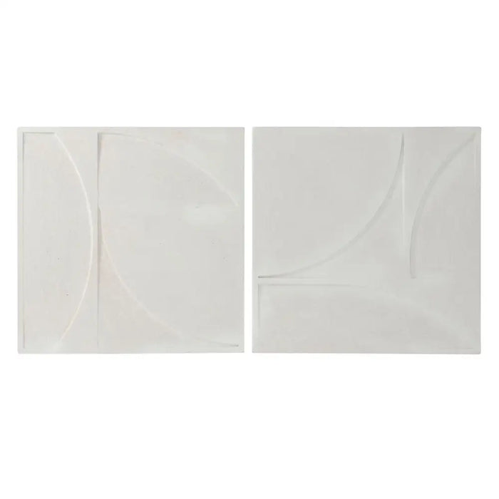 Wall Decoration Home ESPRIT White Modern 80 x 4 x 80 cm (2 Units) - Декорация и Осветление<<<Дом