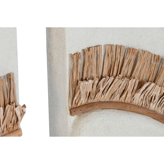 Wall Decoration Home ESPRIT White Natural Circle Scandi 120 x 6 x 120 cm (2 Pieces) - Декорация и Осветление<<<Дом
