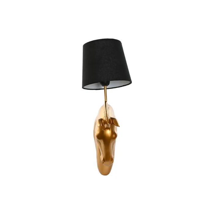 Wall Lamp Home ESPRIT Black Golden Horse 220 V 18 x 21,5 x 50,5 cm (2 Units) - Декорация и Осветление<<<Дом