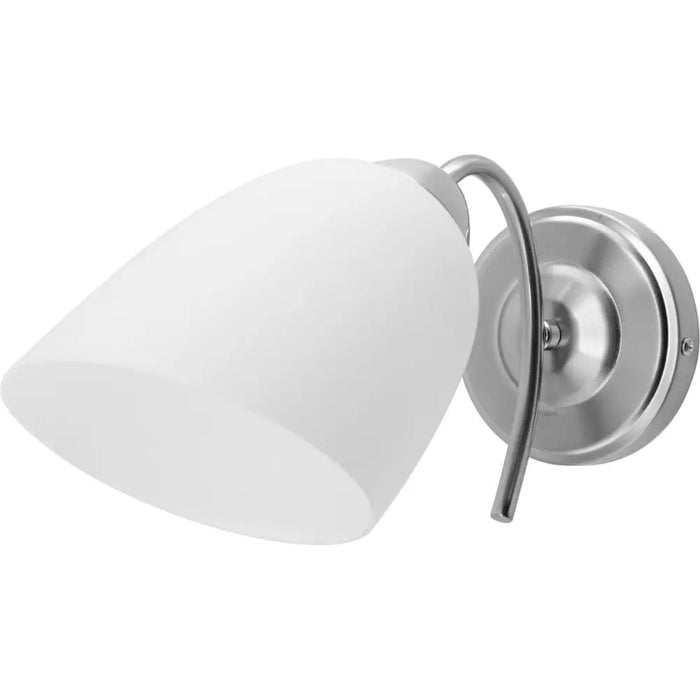 Wall Light Activejet NIKITA 1P Nikiel White nickel Metal Glass 60 W 220-240 V 26 x 12 x 12,5 cm 30 x 12 x 15 cm (1