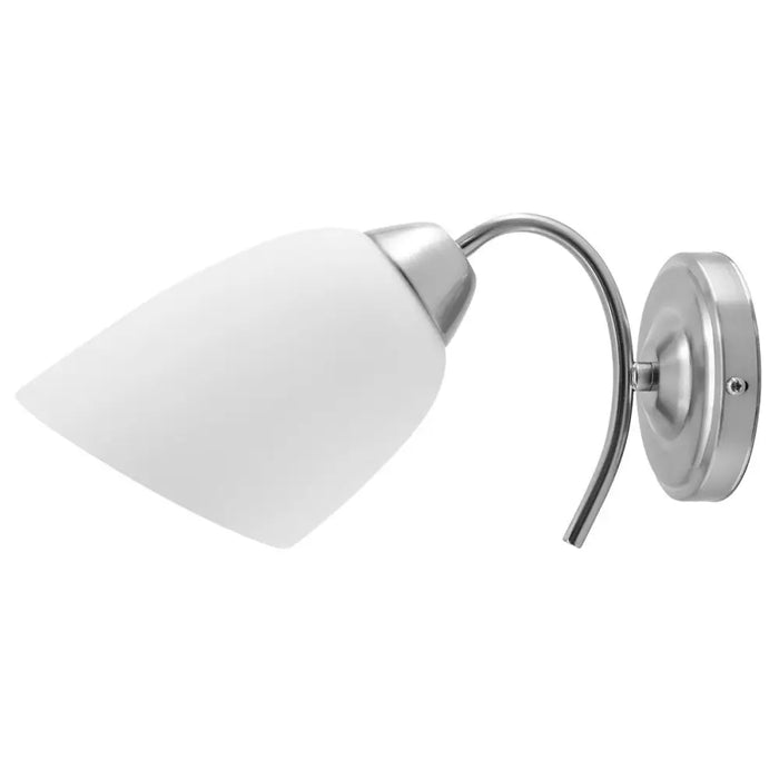 Wall Light Activejet NIKITA 1P Nikiel White nickel Metal Glass 60 W 220-240 V 26 x 12 x 12,5 cm 30 x 12 x 15 cm (1