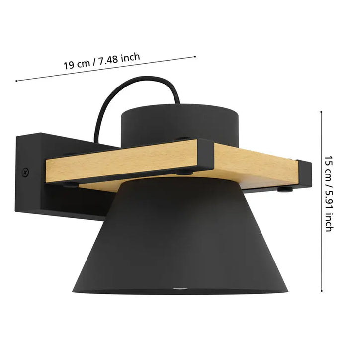 WALL LIGHT E27 BLACK EGLO MACCLES - Аплици<<<Вътрешно осветление<<<Мебели и интериор<<<Praktiker&&&Аплици<<<Вътрешно