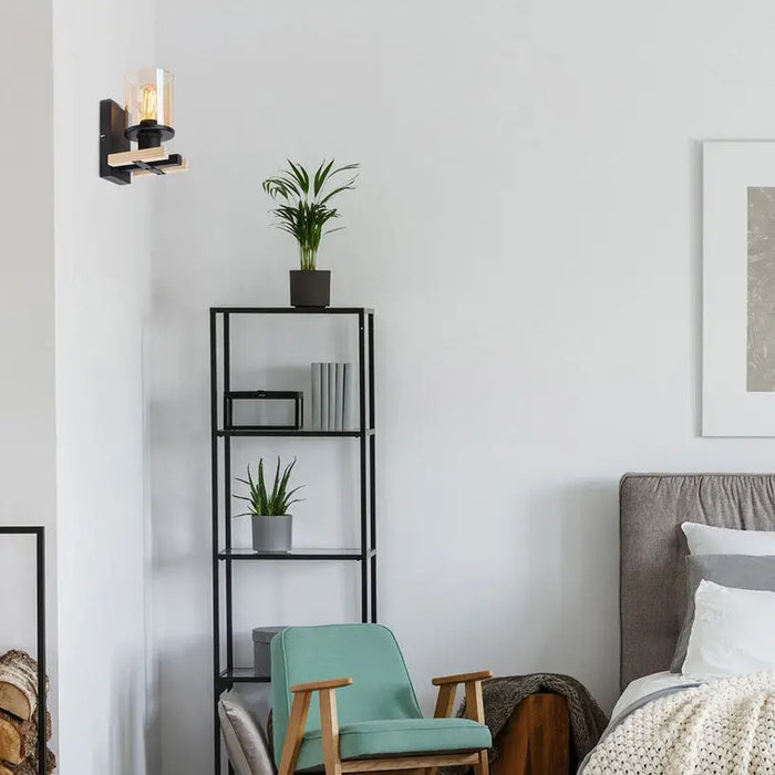 WALL LIGHT E27 BLACK RABALUX NIYLAH - Аплици<<<Вътрешно осветление<<<Мебели и интериор<<<Praktiker&&&Аплици<<<Вътрешно