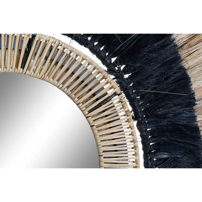 Wall mirror DKD Home Decor Black Natural Colonial 55 x 7 x 55 cm - Декорация и Осветление<<<Дом