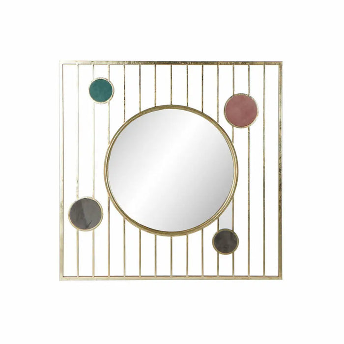 Wall mirror DKD Home Decor Green Grey Pink Golden Circles Sixties 100 x 2 x 100 cm (100 Units) - Декорация и
