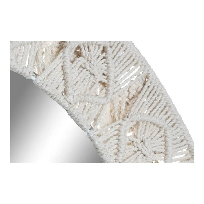 Wall mirror DKD Home Decor White Boho Macrame 75 x 2 x 75 cm - Декорация и Осветление<<<Дом