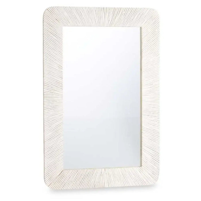 Wall mirror Gift Decor White Brown Stripes 90 x 60 x 2 cm Rectangular - Декорация и Осветление<<<Дом