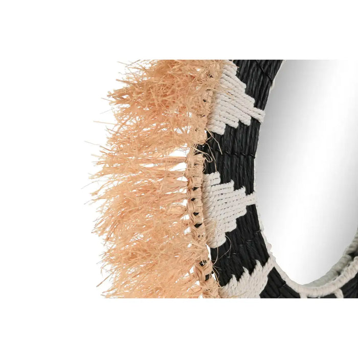 Wall mirror Home ESPRIT White Black Natural Tropical 50 x 3 x 50 cm - Декорация и Осветление<<<Дом