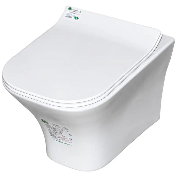 WALL-MOUNTED TOILET SET WITH SEAT INTER CERAMIC 3435W SLIM SEAT - Тоалетни чинии<<<Санитарна керамика и