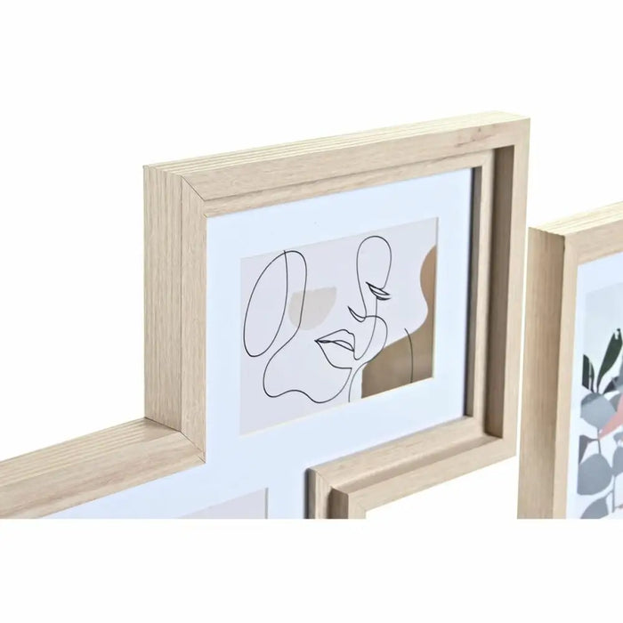 Wall photo frame DKD Home Decor Urban Crystal Natural Multicolour MDF Wood (40 x 1,5 x 50 cm) - Декорация и