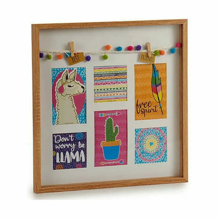 Wall photo frame Gift Decor Multicolour Wood Llama Tassels (6 Units) - Декорация и Осветление<<<Дом