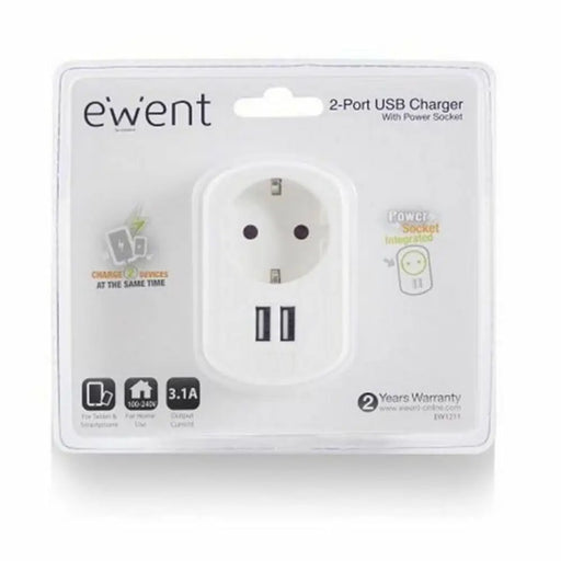 Wall Plug with 2 USB Ports Ewent EW1211 3,1 A - Електроника Телефони и таблети<<<Компютри|