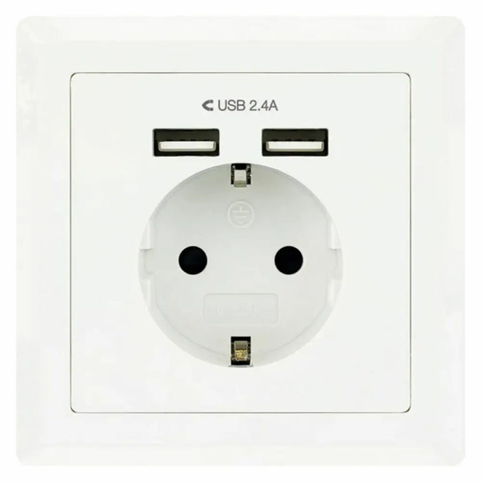 Wall Plug with 2 USB Ports TooQ 10.35.0010 5V/2.4A White 2,4 A - Компютър Мрежи и компоненти<<<Компютри|