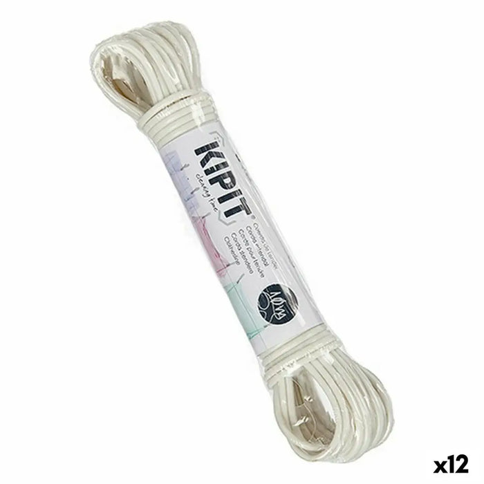 Washing Line Kipit White PVC 10 m 18 x 3 x 4 cm (12 Units) - Почистване Прахосмукачки И Гладене<<<Дом