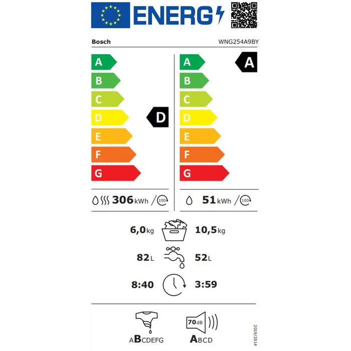 Washing Machine with Dryer BOSCH WNG254A9BY 1400 rpm INVERTER MOTOR - Перални машини<<<BOSCH перални
