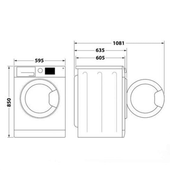 Washing machine with dryer WHIRLPOOL FFWDB 976258 BV EE 9/7 kg 6th Sense FreshCare+ 1600 rpm. - Перални сушилни и