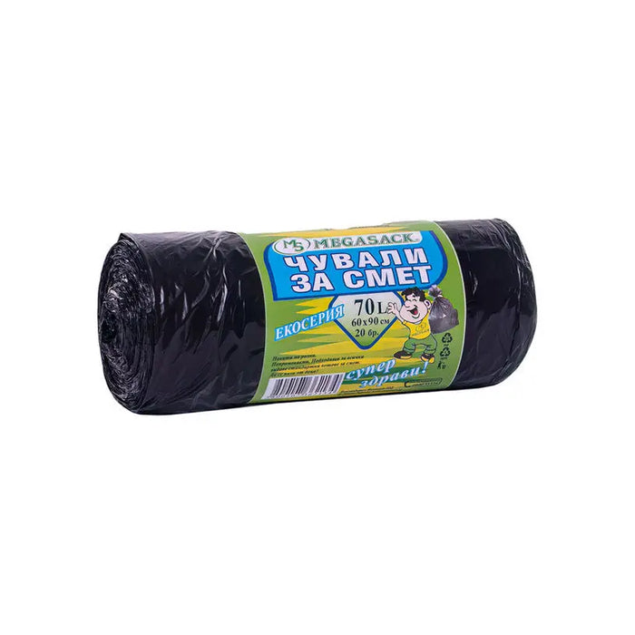 WASTE BAGS MEGASACK 70L 60 CM X 90 CM 20 PCS MEGAPORT - Кошове и торби за отпадъци<<<Домашни потреби<<<Кухня<<<Praktiker