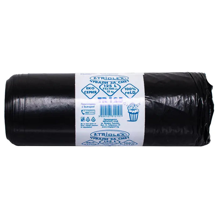 WASTE BAGS ROLL 125L 75 CM X 100 CM 15 PCS MEGAPORT - Кошове и торби за отпадъци<<<Домашни потреби<<<Кухня<<<Praktiker