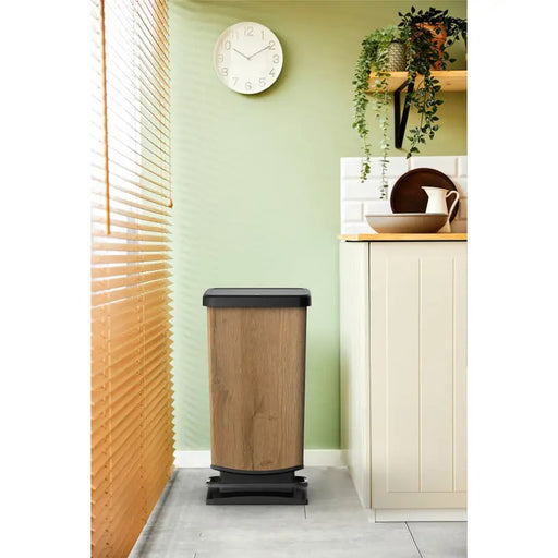WASTE BIN 40 L PASO WOOD ROTHO - Кошове и торби за отпадъци<<<Домашни потреби<<<Кухня<<<Praktiker
