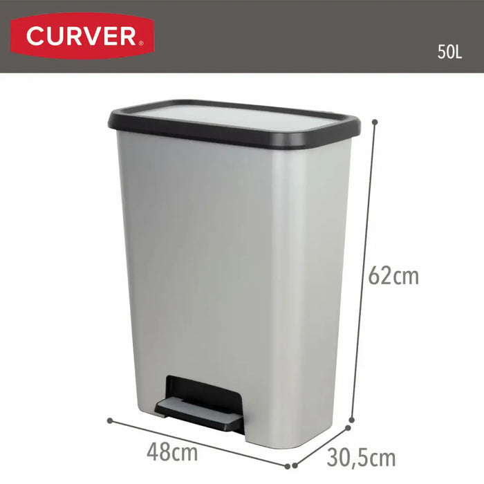 Waste bin Curver Grey Plastic 50 L (5 Units) - Почистване Прахосмукачки И Гладене<<<Дом Градина<<<BigBuy&&&Други