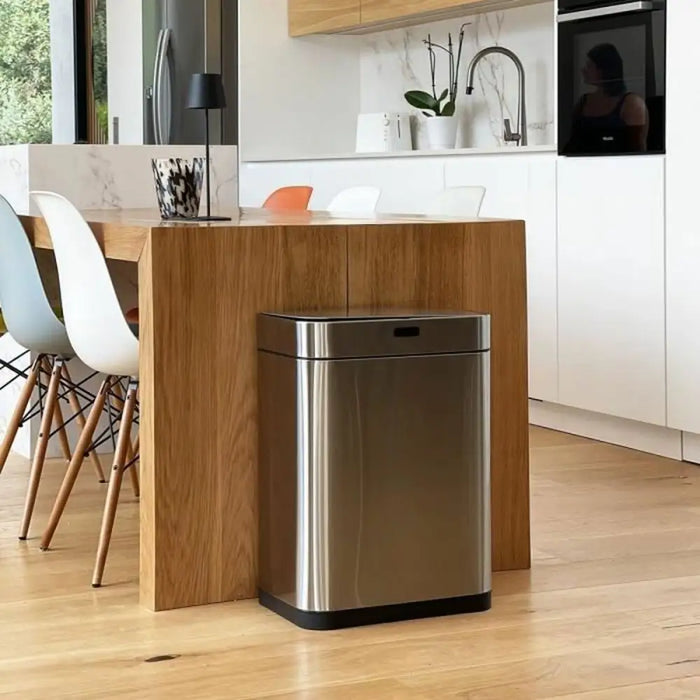 Waste bin Kitchen Move Grey Metal Stainless steel 60 L - Почистване Прахосмукачки И Гладене<<<Дом