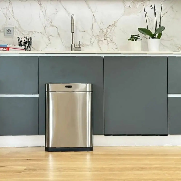 Waste bin Kitchen Move Grey Metal Stainless steel 60 L - Почистване Прахосмукачки И Гладене<<<Дом