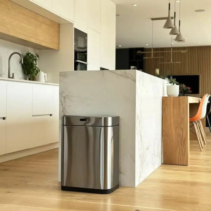 Waste bin Kitchen Move Grey Metal Stainless steel 60 L - Почистване Прахосмукачки И Гладене<<<Дом